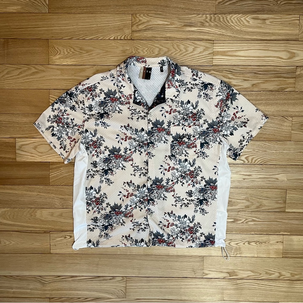 Kith Floral Panel Shirt (Large, Ivory)